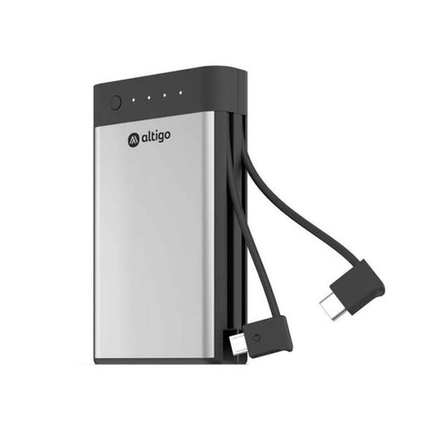 Samsonite | Altigo Cargador Portátil 10,000 mAh | Usb-C y Micro Usb | Multicargador | Negro/ Gris