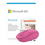 Marca: MICROSOFT, SOFTWARE, Kit Escolar Microsoft Wireless Mouse 1850 + Office Personal 365 - Fucsia