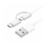 Cable para cargador Xiaomi Mi 2-in-1 USB Charge and Sync Cable | 30cm | Blanco