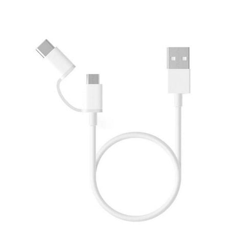 Cable para cargador Xiaomi Mi 2-in-1 USB Charge and Sync Cable | 30cm | Blanco