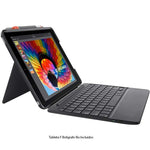 Logitech Slim Folio Funda para iPad con Teclado Bluetooth, iPad (5ta y 6ta Generación), 14 Teclas de Acceso Directo de iOs, Batería 4 Años, Disposición QWERTY Ingles