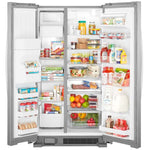 Refrigerador Whirlpool de 24.6 p3 dos puertas verticales con dispensador de hielo | Acero inoxidable resistente a huellas digitales