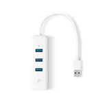 3 port usb hub and gigabit ethernet