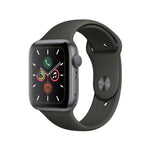 Apple Watch Series 5 GPS 44mm Space Gray Aluminum Case with Black Sport Band S M M L