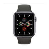 Apple Watch Series 5 GPS 44mm Space Gray Aluminum Case with Black Sport Band S M M L
