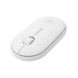 Logitech Pebble M350 Mouse Inalambrico con Bluetooth o USB, Silencioso, Delgado con Click Silencioso para Laptop, Notebook, PC y Mac - Blanco