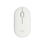 Logitech Pebble M350 Mouse Inalambrico con Bluetooth o USB, Silencioso, Delgado con Click Silencioso para Laptop, Notebook, PC y Mac - Blanco