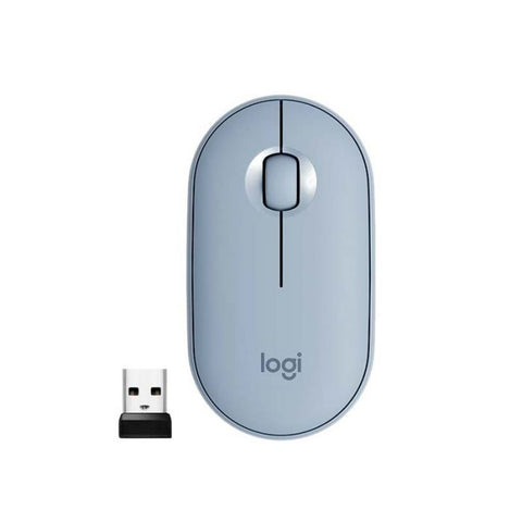 Logitech Pebble M350 Mouse Inalambrico con Bluetooth o USB, Silencioso, Delgado con Click Silencioso para Laptop, Notebook, PC y Mac - Azul