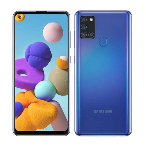 Samsung Galaxy A21s | Android 10 | Octa Core | 4Gb Ram | 64GB | Cuadrúple cámara | Batería 5,000 mAh | Azul