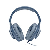 JBL Quantum 100 On Ear Blue 3 5mm Stereo Sound Noise Isolation Passive Detachable Boom Mic Plastic Headband