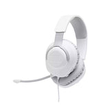 JBL Quantum 100 On Ear White 3 5mm Stereo Sound Noise Isolation Passive Detachable Boom Mic Plastic Headband