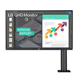 MONITOR LG ERGO 27" | SOLO VIENE CON BRAZO PARA ATORNILLAR A LA MESA 2560X1440 | 2 HDMI | BOCINAS DE 5WX2