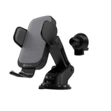 KLIP XTREME ( KMA610 ) | KX Car wireless charging mount with fast charging | 5W 7 5W 10W | compatible Qi certificaded Dual Suction and car vent adapter No wall adapter | NEGRO