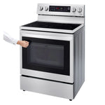 Estufa eléctrica InstaView™ LG | 6.3 pies cúbicos | Horno de convección | Wi-Fi inteligente con Air Fry | 5 quemadores | Acero inoxidable