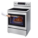 Estufa eléctrica InstaView™ LG | 6.3 pies cúbicos | Horno de convección | Wi-Fi inteligente con Air Fry | 5 quemadores | Acero inoxidable