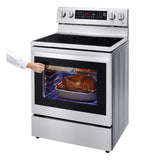 Estufa eléctrica InstaView™ LG | 6.3 pies cúbicos | Horno de convección | Wi-Fi inteligente con Air Fry | 5 quemadores | Acero inoxidable