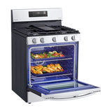 Estufa a gas de convección LG | Wi-Fi inteligente | 5.8 pies cúbicos con Air Fry y EasyClean® | 5 Quemadores | Ventilador en el horno | Acero inoxidable