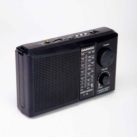 Deawoo ( DWR1800SR) | Radio Multi Funcion recargable | AM FM SW | BLUETOOTH | USB | MICRO SD | Panel Solar | Negro