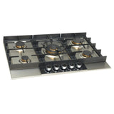 DRIJA ESTUFA Empotrable | 86CM A GAS | ACERO INOXIDABLE | PERILLAS Y PANEL DE VIDRIO CON ACERO | 5 QUEMADORES | VALVULA DE SEGURIDAD | PARRILLAS DE HIERRO COLADO | ENCENDIDO ELECTRICA