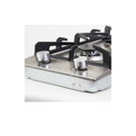 ESTUFA 30 CM A GAS ACERO INOXIDABLE 2 QUEMADORES V LVULAS DE SEGURIDAD PARRILLA DE HIERRO COLADO PERILLAS DE ACERO ENCENDIDO ELECTRICO VOLTAJE 110V