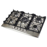 DRIJA ESTUFA Empotrable | 76CM A GAS ACERO INOXIDABLE | 5 QUEMADORES | 5 Válvulas de Seguridad | Parrillas de Hierro Colado| Perillas Metálicas | Parrillas de Hierro Colado | ENCENDIDO ELECTRICO | VOLTAJE 110V 240V