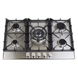 DRIJA ESTUFA | 86CM A GAS | VITRO 5 QUEMADORES| VALVULAS DE SEGURIDAD | PERILLAS DE ACERO PARRILLA DE HIERRO | COLADO ENCENDIDO ELECTRICO | VOLTAJE 110V 240V