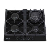 DRIJA ESTUFA Empotrable| 60CM A GAS VITRO | 4 QUEMADORES | VÁLVULAS DE SEGURIDAD | PERILLAS DE ACERO PARRILLA DE HIERRO | COLADO ENCENDIDO ELECTRICO | VOLTAJE 110V 240V