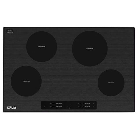 Estufa Empotrable DRIJA ALEMANIA 76 INDUCCION | 76 CM | Cubierta de Vitro inducción Alemana (SCHOTT CERAN ®) | 4 Hornillas de Cocción | Calentamiento por Electromagnetismo | 9 Niveles de temperatura | Negro