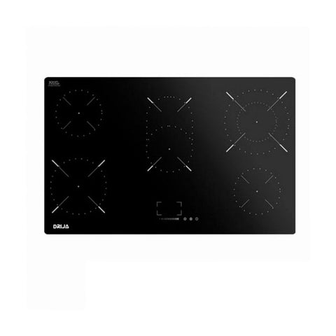Estufa Empotrable DRIJA ALEMANIA 90 PROFESSIONALE | 90 cm | Vitrocerámica Alemana SCHOTT CERAN ® | Control Frontal Táctil | 5 Quemadores Europeos EIKA® | Protector de Sobrecalentamiento | 9 Niveles de temperatura | Negro