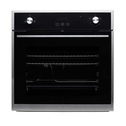DRIJA | HORNO GAS | GRILL 60 CM | CAP 72 LITROS | ACERO MULTIFUNCIONAL CON 4 FUNCIONES DE CAL | CONTROL ELECTRÓNICO Y MECÁNICO | TEMPORIZADOR | NEGRO