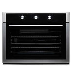 DRIJA | HORNO A GAS Empotrable | 76CM | CAP 78 LITROS | ACERO 304 | ENCENDIDO ELÉCTRICO | VÁL DE SEGURIDAD | 2 QUEMADORES | MANILLA DE ALUMINIO | PUERTA TRIPLE VIDRIO | NEGRO
