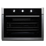 DRIJA | HORNO A GAS Empotrable | 76CM | CAP 78 LITROS | ACERO 304 | ENCENDIDO ELÉCTRICO | VÁL DE SEGURIDAD | 2 QUEMADORES | MANILLA DE ALUMINIO | PUERTA TRIPLE VIDRIO | NEGRO