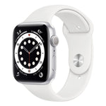 Apple Watch S6 GPS 44mm Silver Aluminum Case with White Sport Band