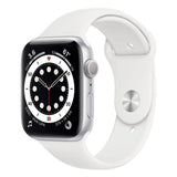 Apple Watch S6 GPS 44mm Silver Aluminum Case with White Sport Band