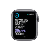 Apple Watch | S6 GPS | 44mm | Aluminum Case with Black Sport Band | Gris