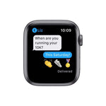 Apple Watch | S6 GPS | 44mm | Aluminum Case with Black Sport Band | Gris