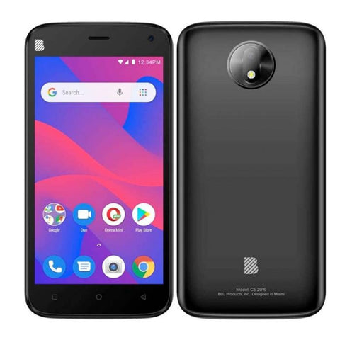 BLU ( C111L ) | C5 Oreo GO QUAD CORE 1.3GHZ | 1GB RAM | 16GB EXP 64GB | CAM 5MP 5MP | Pantalla 5.0¨ | BAT 2000mAh | | Android 8.1¨| Negro