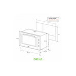 Horno Electrico | 220v 105 litros | acero controlmec y reloj digital | 2 quemadores | 2 rejillas | 1 bandeja | temperatura 250 | Negro