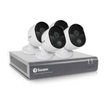 SWANN | KIT DE 4 CAMARAS | FULL HD CON LUZ | VISION NOCTURNA HASTA 30M | DISCO DURO DE RESPALDO DE 1 TB DETECCION DE | CALOR Y MOVIMIENTO | Gris / Blanco
