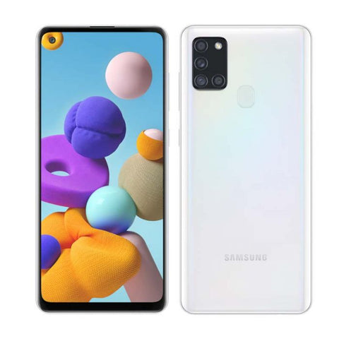 SAMSUNG A21S | Octa-Core 4x2.0+4x2.0 | 3GB Ram | 32GB | CAM 48+8+2+2MP | 13MP | Huella Digital | Pantalla 6.5" | bat 5000mAh | Android 10, OneUI 2.0 | BLANCO