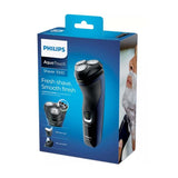 PHILLIPS | AFEITADORA SECO HUMEDO | SISTEMA DE CARGA | RAPIDA INDICADOR DE BATERIA 3 CABEZALES | NEGRO