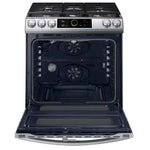 Samsung Estufa | 30 DUAL HORNO | 6 Piecu 5 Quemadores | WIFI Modo | Sabbath Air Fryer | 22k btu | Activacion de VOZ | Alexa Google | Botones con Luz Parilla | reversible | Negro /Plata