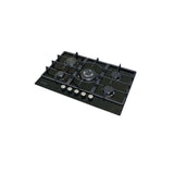 Nisato | Estufa Empotrable a Gas | 30¨ Vitro Ceramica | 5 Quemadores de Hierro Fundido | Encendido Electrico | 833mm Ancho | 598mm prof | 188mm Alto | Color Negro