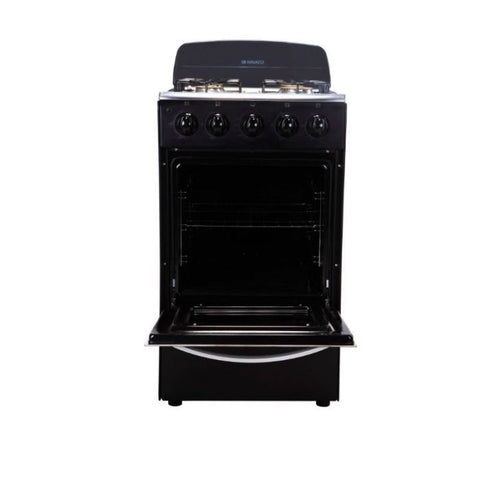 Nisato Estufa| 20¨ De 4 Quemadores Con Tapa Te Vidrio | Encedido Electrico y Luz Parrilas De Hierro Fundido | Negro