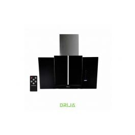 Drija | Extractor De Grasa Campana | 76cm | Vidrio Espejo Negro | Touch Luz Led | Reloj Digital | 2 Filtros | Negro