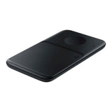 Samsung | Cargador DUO Tecnología QI | Carga Simultanea Celular + Reloj | 9w | Estatus con Luces LED | Se puede graduar Luces | Negro