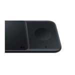 Samsung | Cargador DUO Tecnología QI | Carga Simultanea Celular + Reloj | 9w | Estatus con Luces LED | Se puede graduar Luces | Negro