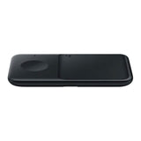 Samsung | Cargador DUO Tecnología QI | Carga Simultanea Celular + Reloj | 9w | Estatus con Luces LED | Se puede graduar Luces | Negro