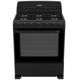 Mabe Gas 30" | 6Q Tech Estándar | Cubierta Sellada Porcelanizada | Parrillas Alambrón | Encendido Manual | Copete | Tecnología Perfect Cook | Negro