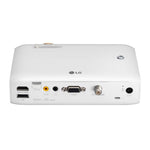 LG | PROYECTOR | ULTRA PORTATIL | LED DE HASTA 30 000 | HORAS 550 ANSI | HD 1270X720 | BATERIA HASTA 2.5 HORAS | WIRELESS | MIRRONING | BLUETOOH | USB | PLUG & PLAY | BLANCO